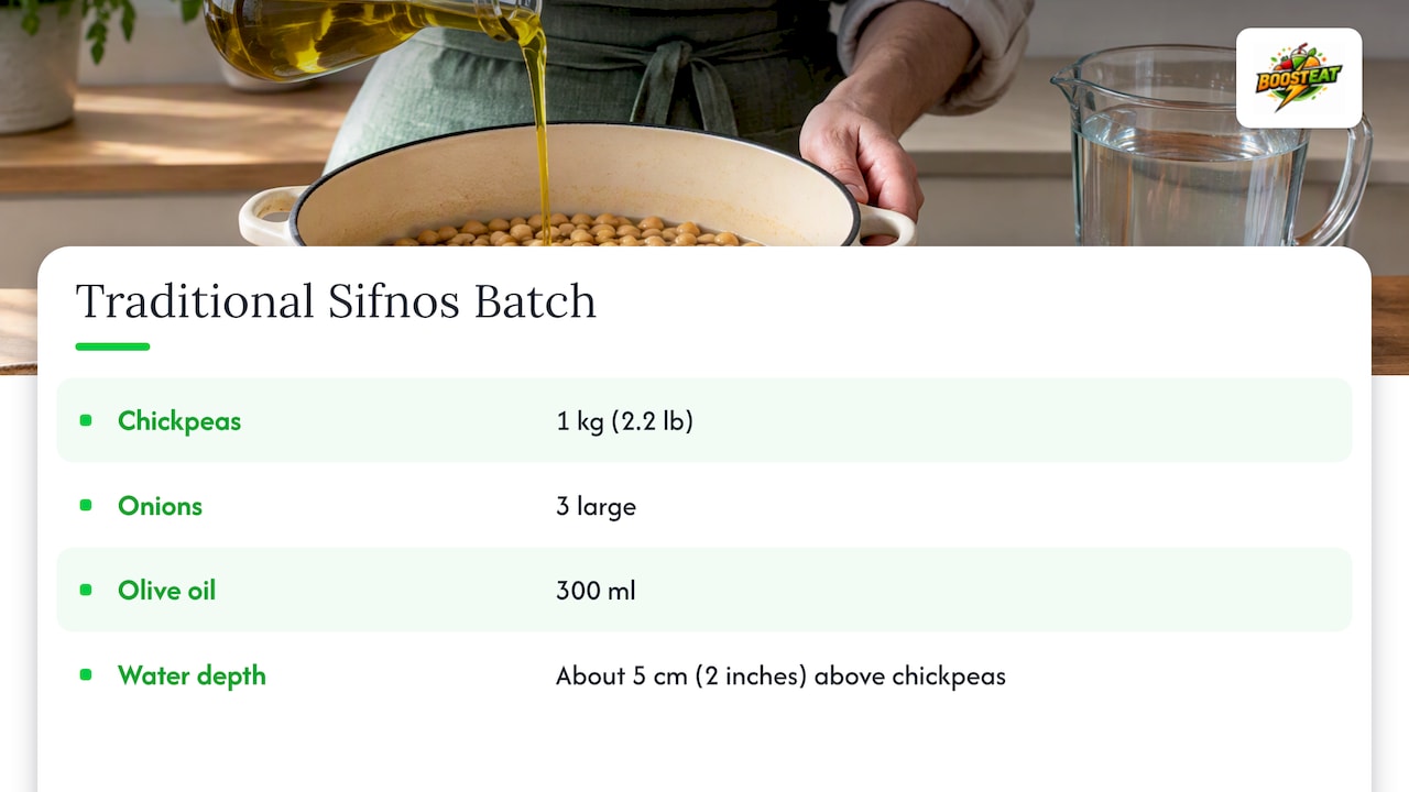 Traditional Sifnos chickpea stew quantities